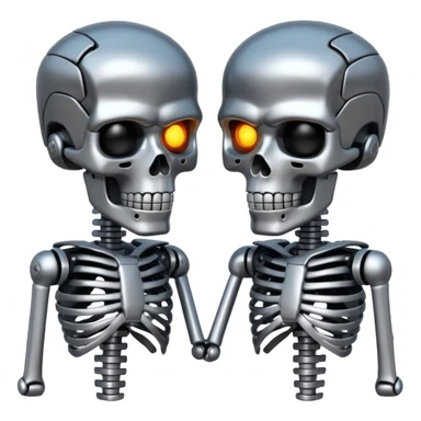 broken Terminator with metal skeleton sticker