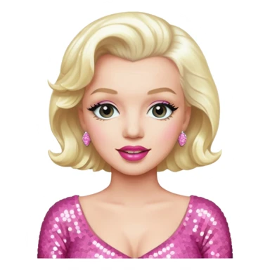 Marilyn Monroe with platinum blonde hair, pink sequin outfit sticker