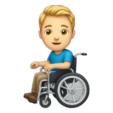 down syndrom man in wheel chair sticker