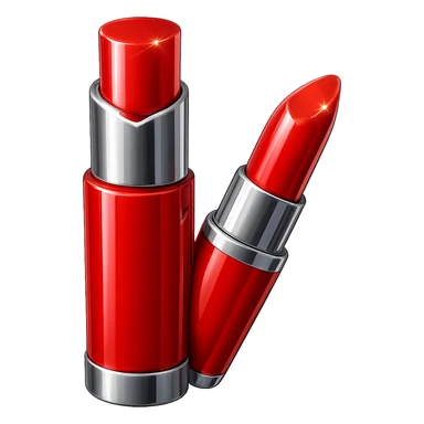 Add shine to the red lipstick, keep the transparent background. sticker