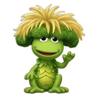 Fraggle with blond Jair eating brócoli  sticker