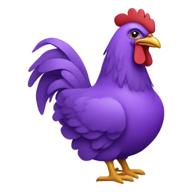 Purple chicken riding a horse sticker