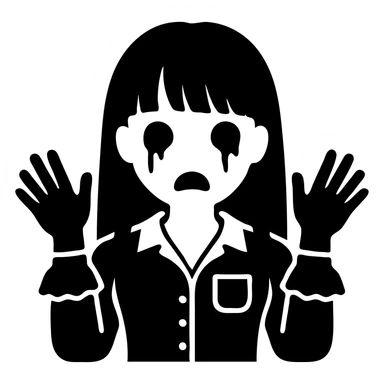 Change the eyes to solid black, keep the style and all other features the same, with no background. sticker