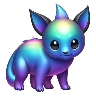  Iridescent gradient black dark fakemon-creature  sticker