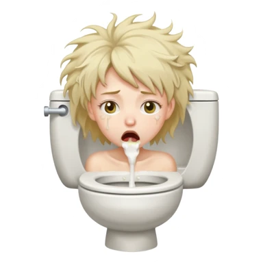 woman very skinny pewking inside toilet sticker