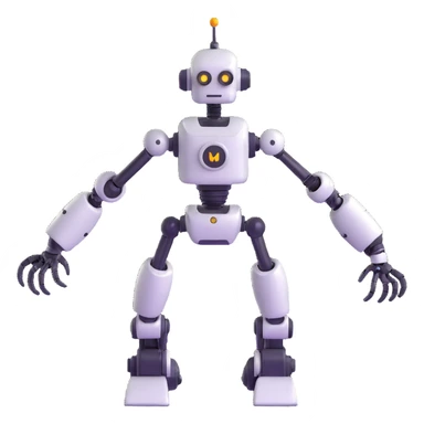 robot with mechanical arms sticker