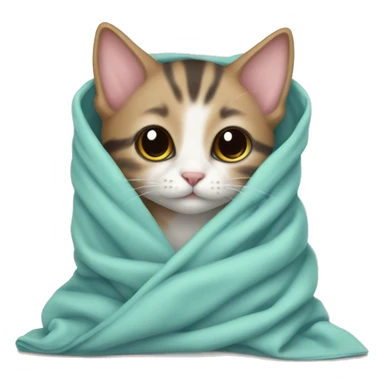 Small kitten cover in blanket sticker