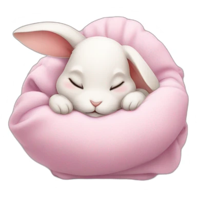 baby rabbit sleeping with heart sticker