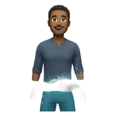 a man falls into the sea sticker