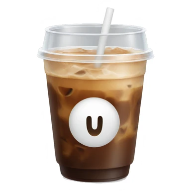 iced coffee in a plastic clear cup sticker