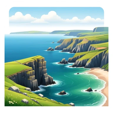 Cinematic realistic landscape of the coast of Ireland sticker