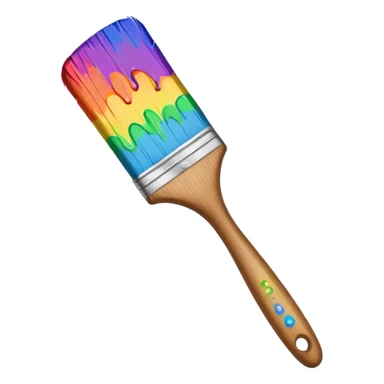 paint brush with raindow paint sticker