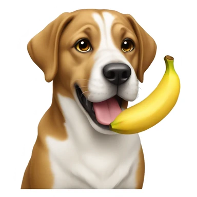 Dog eating banana sticker