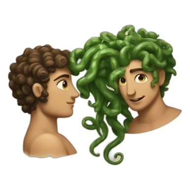 Perseus and Medusa in love sticker