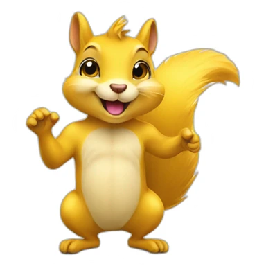 cheerful yellow squirrel sticker