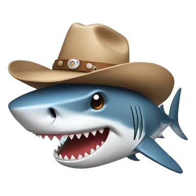 Shark wearing a cowboy hat sticker