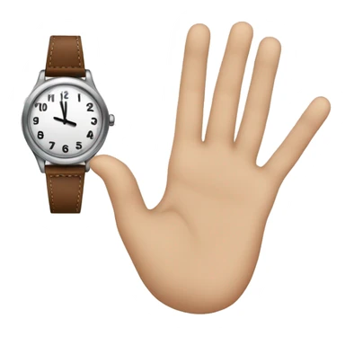 A White person with a Watch in a hand, and on the another hand showing the number 1 with it’s finger  sticker