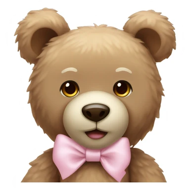 teddy bear with light pink bow sticker