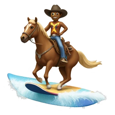 Cowboy surfing  sticker