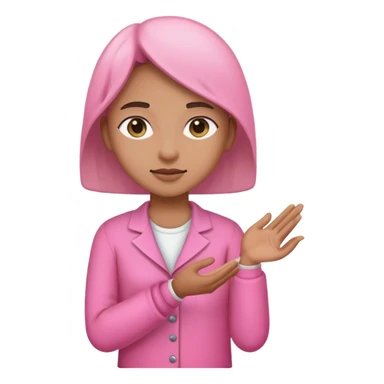 volunteer person in pink color helping others sticker