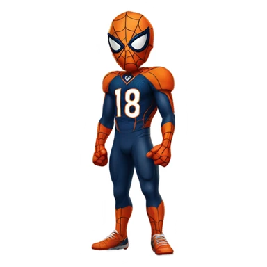 Spider-Man wearing a Denver Broncos jersey sticker