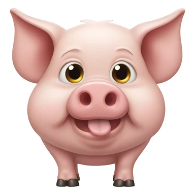 Pig holding a cat sticker