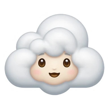 a fluffy white cloud, simple and friendly sticker
