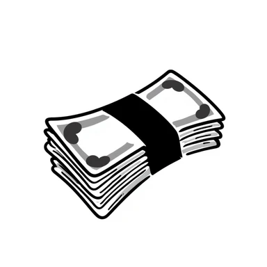 A bundle of dollars sticker