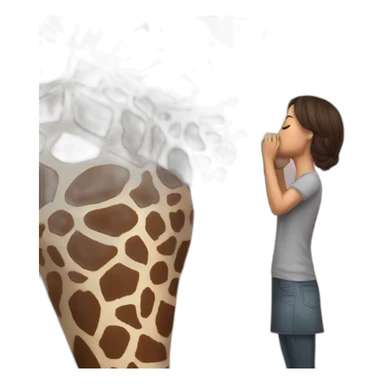 gurl kissing giraffw sticker