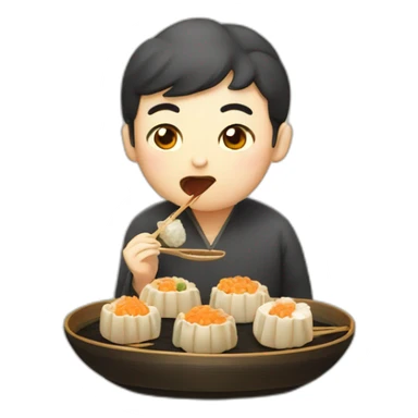 Human eating dim sum sticker