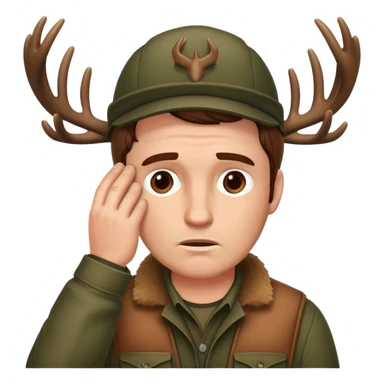 Facepalm White man deer hunter brown hair sticker