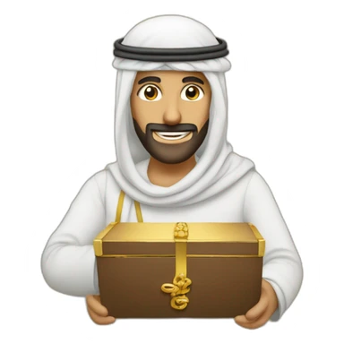 Homme arabe avec billet qui tombe du ciel sticker