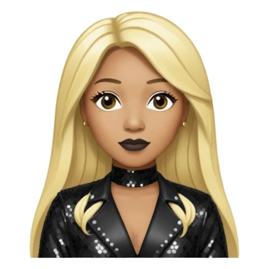 Lelee from SWV with long blonde hair, black sequin outfit sticker