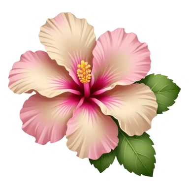un jolie hibiscus au couleur rose et beige pastel sticker