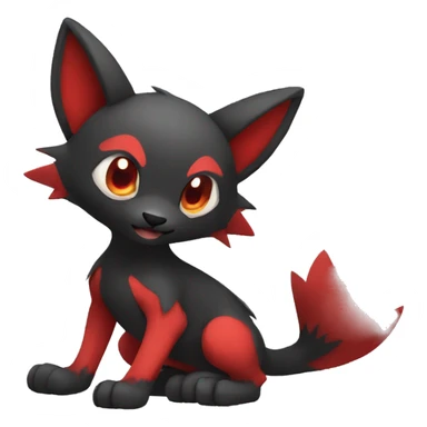 Cute cool black red animal hybrid Fakemon full body sticker