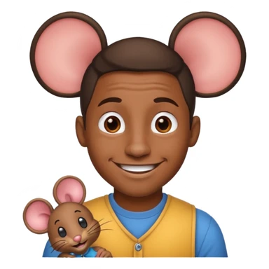 black man with mouse ears sticker
