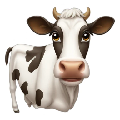 A cow with chad face sticker