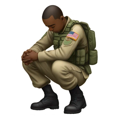 Army soldier praying  sticker