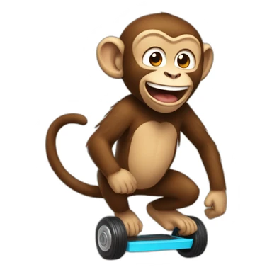 happy monkey with onewheel sticker