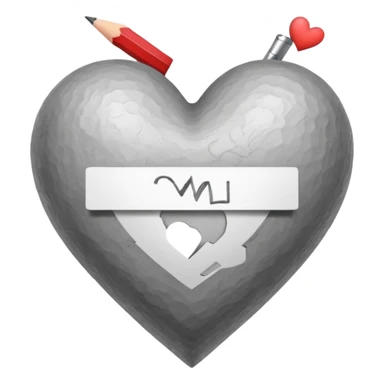 pencil draw heart sticker