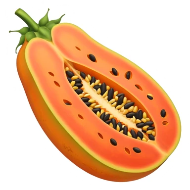 Papaya with seeds sticker