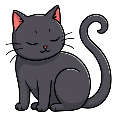 Black cat with a kissing face sticker