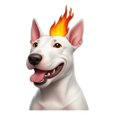 Bull terrier with fire mouth sticker