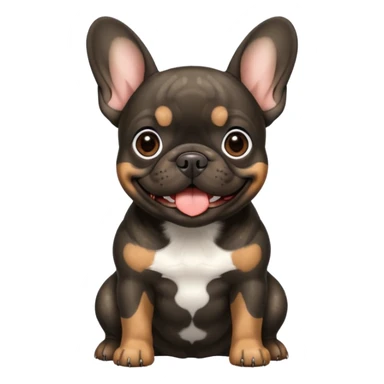 black brindle french bulldog smiling sticker