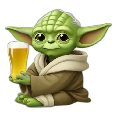 yoda qui utilise la force pour boire une bière sticker