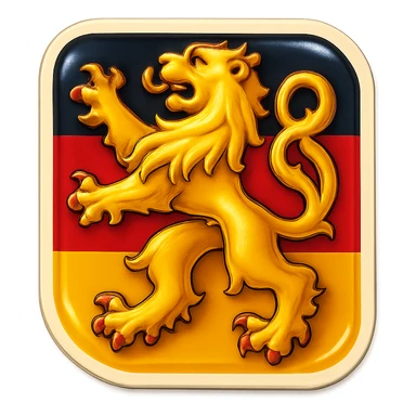 emoji of the Saarland lion, less cartoonish, with the Saarland flag as background, no text sticker