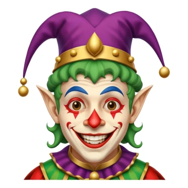 crazy colorful human jolly joker, medieval, vintage, court jester, mac os icon sticker