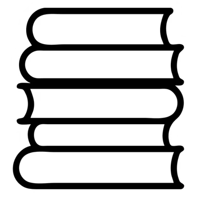 many stacked books, minimalist style, simple lines, clean design sticker