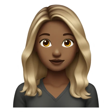 girl with brown / blonde balayage  hair  sticker