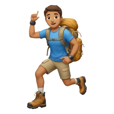 a man who managed to climb to the top of the mountain sticker